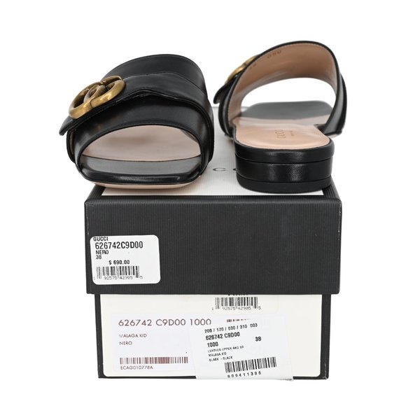 Gucci 626742 GG Marmont Leather Slide Sandals - Picture 6 of 14